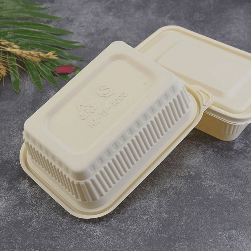 Anpassad storlek matlåda komposterbar engångs snabbmatbehållare för bento shop takeaway majsstärkelse biologiskt nedbrytbar matcontain