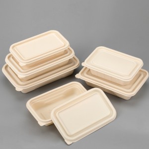 Miljövänlig BPA-fri engångslåda för engångsbruk (bento lunch box) och paketlåda Biologiskt nedbrytbar livsmedelsförpackning