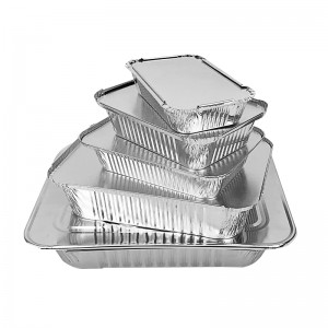 Engångsmat Använd aluminiumfolie Takeaway Matbehållare Biologiskt nedbrytbar Aluminiumfolie Matlåda